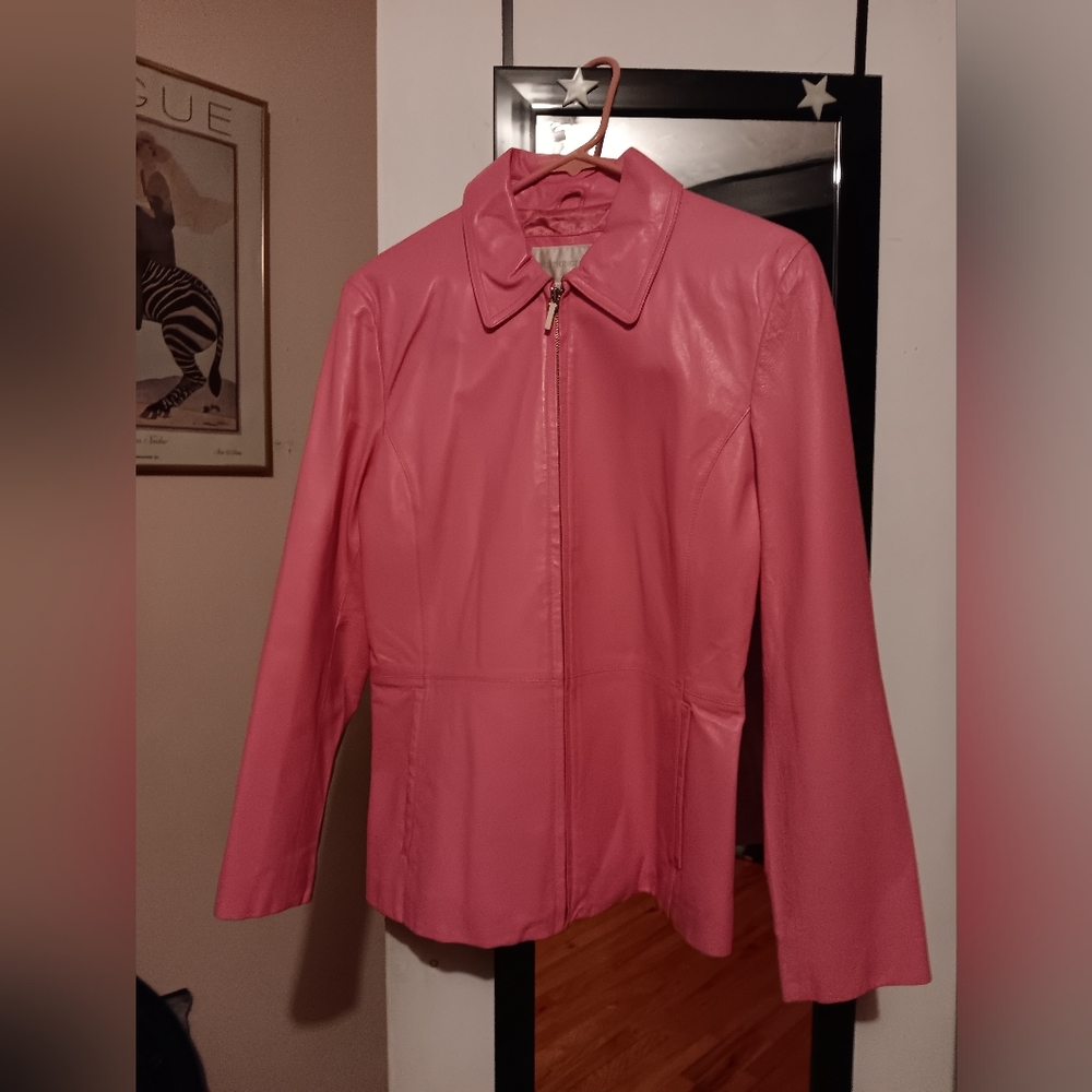 Bubblegum Pink Worthington Leather Jacket
